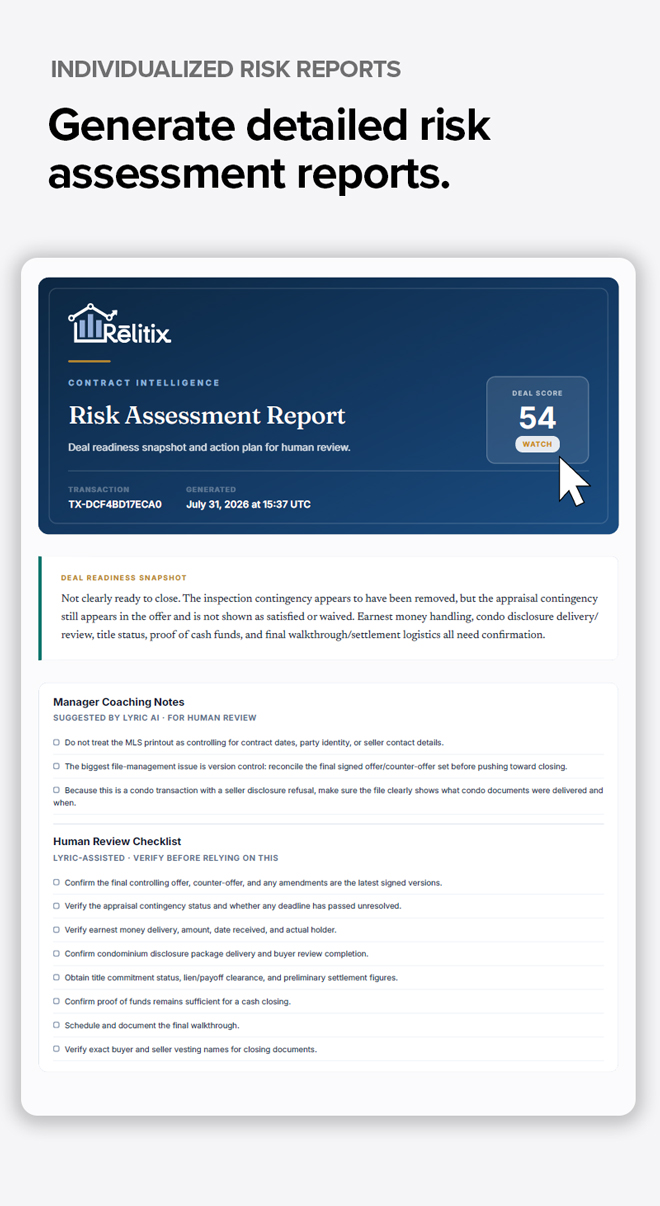 real estate contract review - report, details, analysis