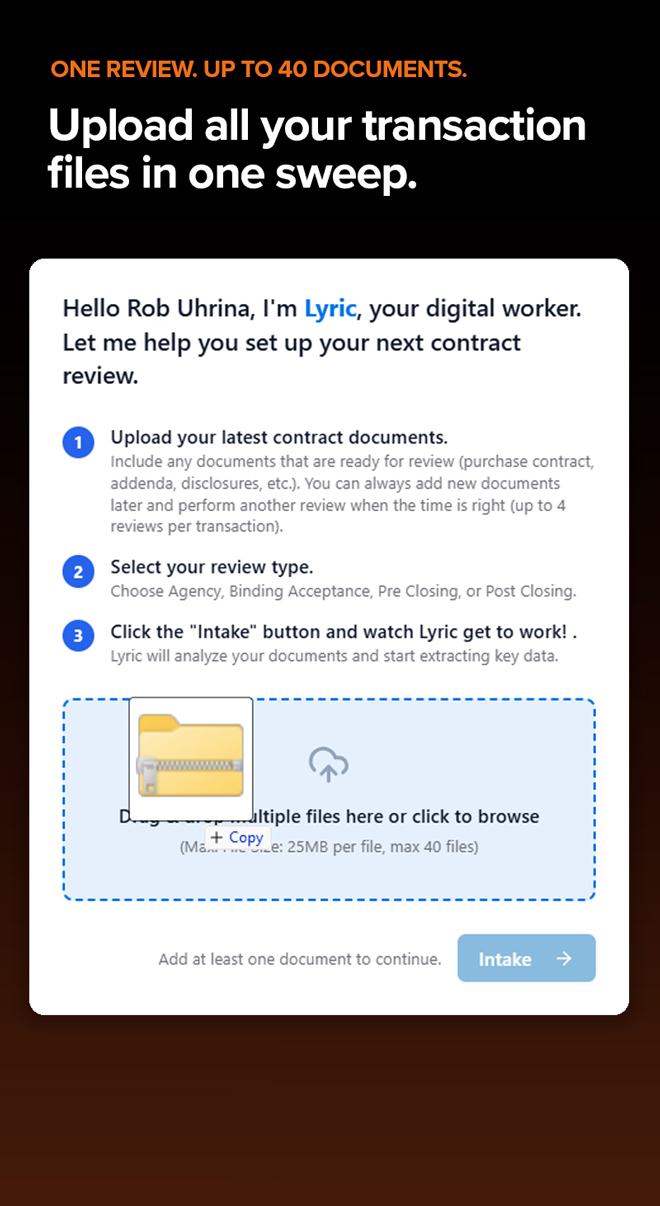 real estate contract review - transaction files